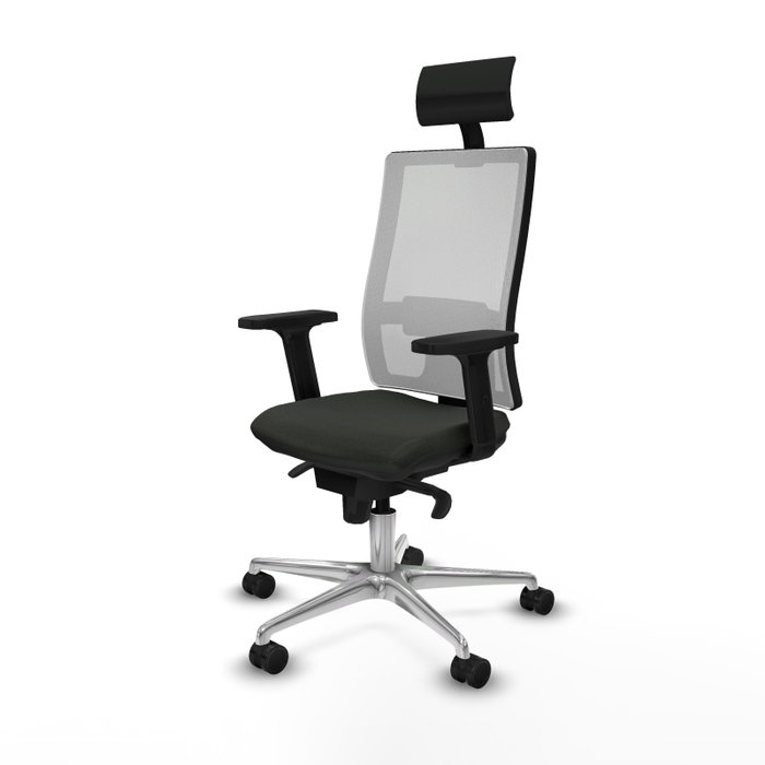 PIQUERAS Y CRESPO Silla de oficina Horna con mecanismo Sincro, Negro y Blanco
