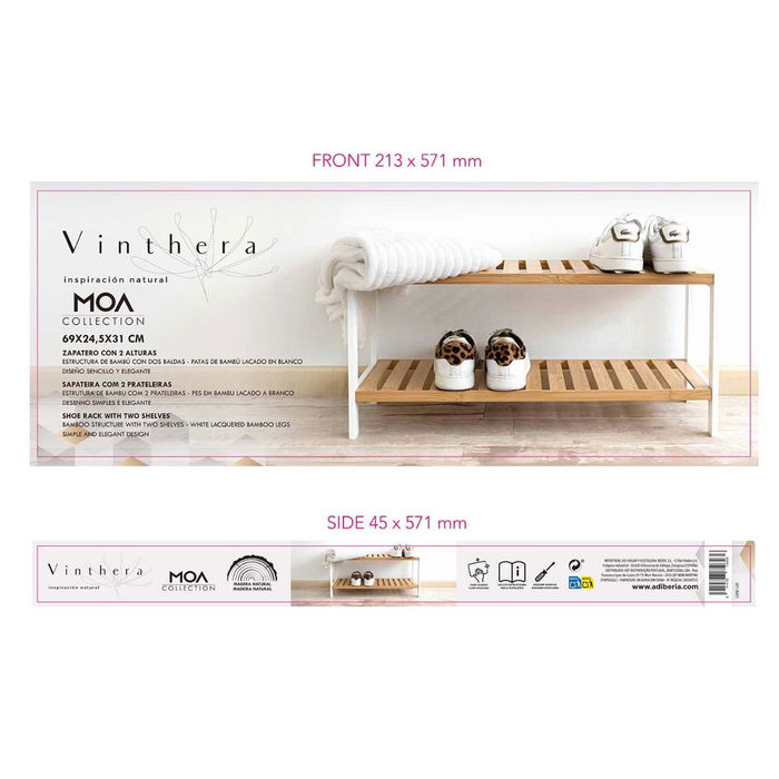 Zapatero Bambú Moa Vinthera 69x24,50x31 cm (6 Unidades) Zapatero Bambú Moa Vinthera 69x24,50x31 cm (6 Unidades)