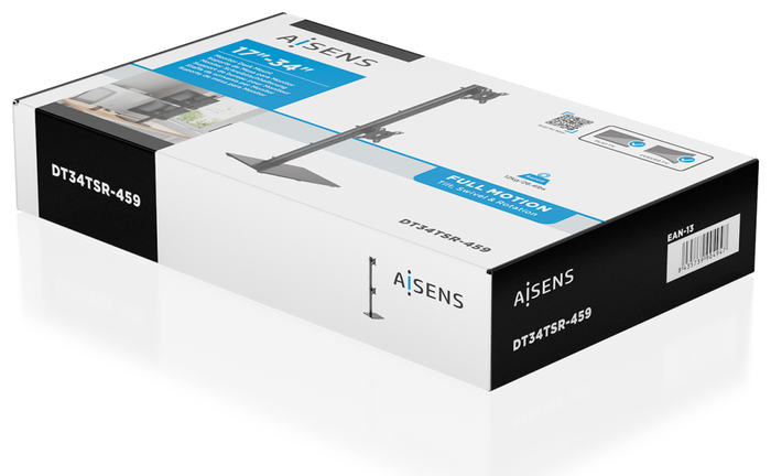 Aisens Soporte de Mesa para 2 Monitores/TV 17-34 pulgadas, Negro