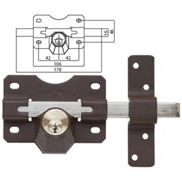 CAYS Cerrojo Modelo A2 Pintado con Llave Interior y Exterior