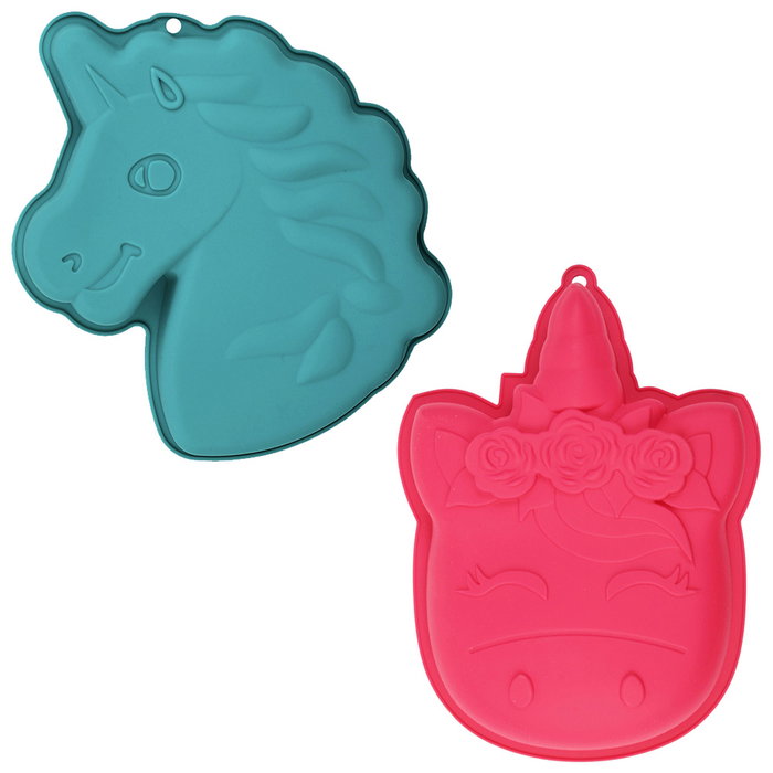 Lily Cook Molde Silicona Unicornio Licorne Fucsia Turquesa Infantil Fácil Desmoldar 20x25.5x3.5cm Lily Cook Molde Silicona Unicornio Licorne Fucsia Turquesa Infantil Fácil Desmoldar 20x25.5x3.5cm