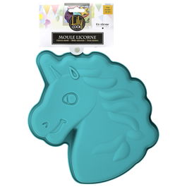 Lily Cook Molde Silicona Unicornio Licorne Fucsia Turquesa Infantil Fácil Desmoldar 20x25.5x3.5cm