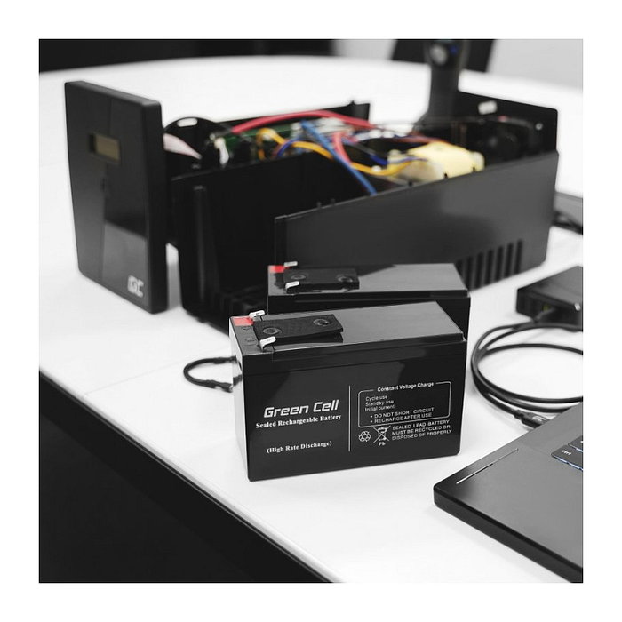 Green Cell Batería AGM Sellada de Plomo-Ácido AGM25 VRLA 12V 75Ah (7.5Ah/2800 mAh), Universal, Negro