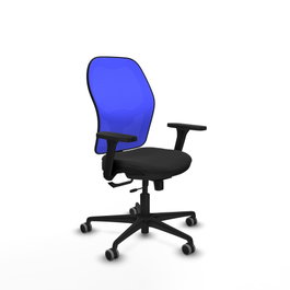 PIQUERAS Y CRESPO Silla de oficina Jorquera con mecanismo Sincro/Traslack, Azul y Negro