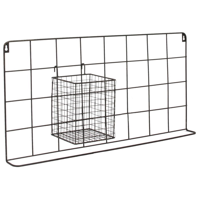 Home Deco Factory Mural Con Cesta Y 5 Ganchos Colección Good Deal 60x13x30 cm Home Deco Factory Mural Con Cesta Y 5 Ganchos Colección Good Deal 60x13x30 cm