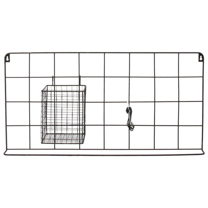 Home Deco Factory Mural Con Cesta Y 5 Ganchos Colección Good Deal 60x13x30 cm Home Deco Factory Mural Con Cesta Y 5 Ganchos Colección Good Deal 60x13x30 cm