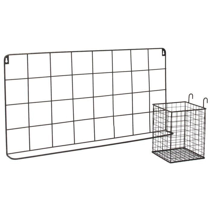 Home Deco Factory Mural Con Cesta Y 5 Ganchos Colección Good Deal 60x13x30 cm Home Deco Factory Mural Con Cesta Y 5 Ganchos Colección Good Deal 60x13x30 cm