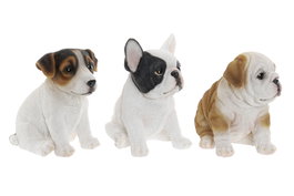 DKD Home Decor Figura de Resina Perrito Surtido de 3 Unidades