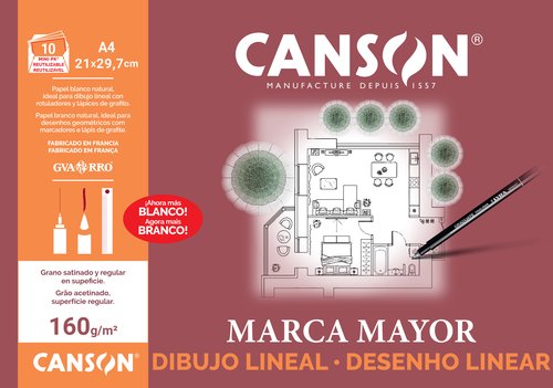 Canson Minipack Dibujo Lineal 10 Hojas 160 g/m² Din A4 Canson Minipack Dibujo Lineal 10 Hojas 160 g/m² Din A4