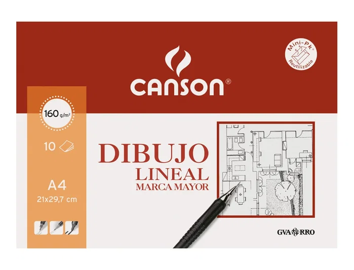 Canson Minipack Dibujo Lineal 10 Hojas 160 g/m² Din A4 Canson Minipack Dibujo Lineal 10 Hojas 160 g/m² Din A4