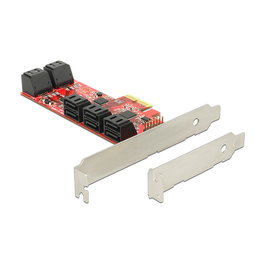 DeLOCK 89384 Controlador de Memoria SATA 10 Puertos, PCIe, SATA 3.0 6 Gbit/s Interno, Compatible con Hot-Plug