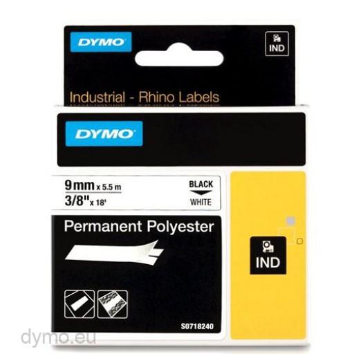 Dymo Rhino Cinta ID1-9 Negro/blanco Poliéster 9mm x 5,5m