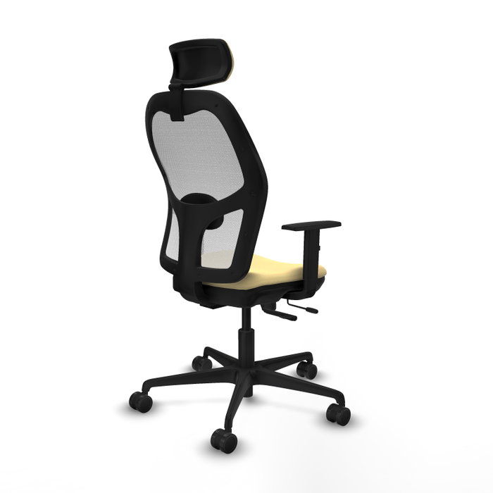 PIQUERAS Y CRESPO Silla de oficina Jorquera con mecanismo Sincro/Traslack, Similpiel Crema y Malla Blanco PIQUERAS Y CRESPO Silla de oficina Jorquera con mecanismo Sincro/Traslack, Similpiel Crema y Malla Blanco
