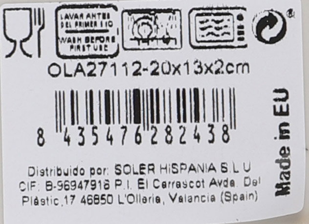 La Mediterranea Fuente Ovalada Olaf Nordic Brillo 20 cm x 13 cm x 2 cm (24 Unidades)