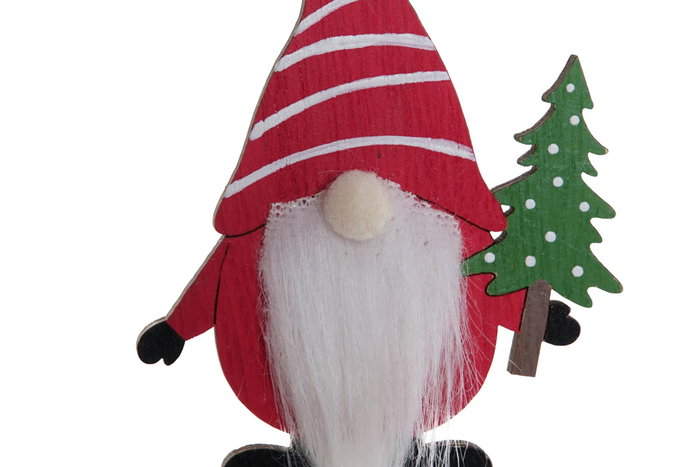 DKD Home Decor Decoración Colgante Navidad Tradicional Verde Rojo Madera 0.5 x 11 x 6.5 cm (12 Unidades)