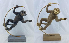 DKD Home Decor Figura de Mono en Resina (Surtido de 2 Piezas)