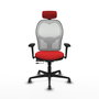 PIQUERAS Y CRESPO Silla de oficina Jorquera con mecanismo Sincro/Traslack Rojo y Blanco