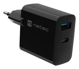 NATEC NUC-2143 Cargador Universal Negro Corriente Alterna Carga Rápida 1 Puerto USB Tipo C