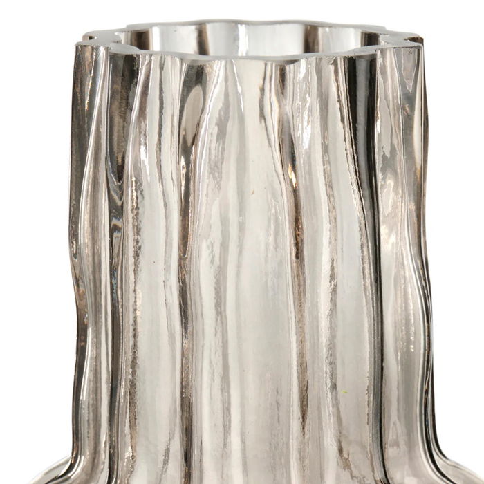 Day Jarrón decorativo soplado a boca, diámetro 13 cm, altura 25.5 cm, gris transparente