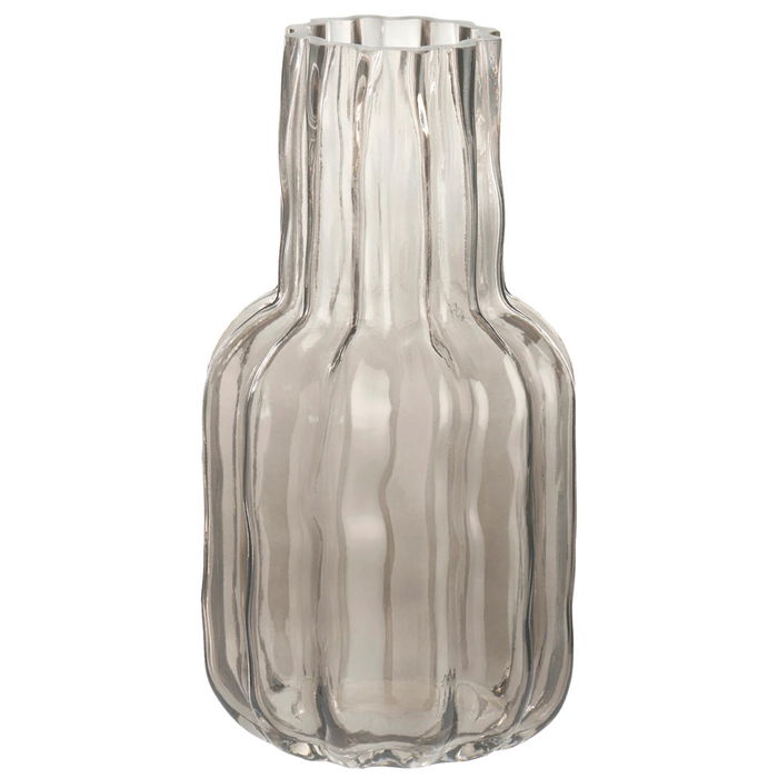 Day Jarrón decorativo soplado a boca, diámetro 13 cm, altura 25.5 cm, gris transparente