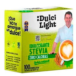 DULCILIGHT Edulcorante Stevia Zero 100 Sbrs Vegano, Sin Gluten, Apto Diabéticos, Keto y Cocinar