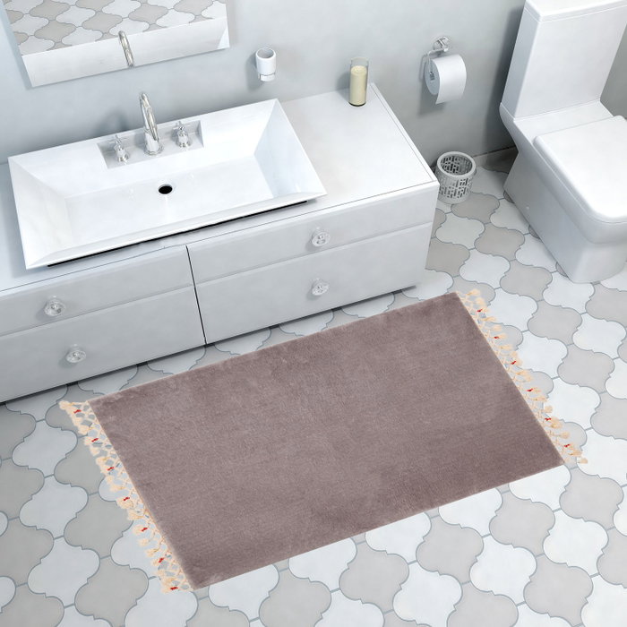 Mijölnir Alfombrilla de Baño 1620 Gris 75 x 120 cm Antideslizante Lavable 100% Acrílico