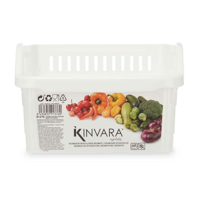 Organizador para Nevera Kinvara Blanco 20,3 x 12,8 x 30,5 cm Organizador para Nevera Kinvara Blanco 20,3 x 12,8 x 30,5 cm