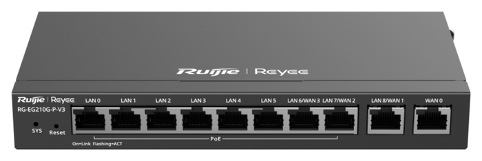Ruijie Networks RG-EG210G-P-V3 Router Gigabit Ethernet Negro Ruijie Networks RG-EG210G-P-V3 Router Gigabit Ethernet Negro