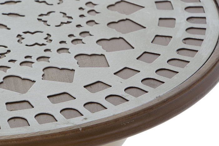 DKD Home Decor Mesita Auxiliar Vintage Dorado Marron Metal 55.5 x 53 x 55.5 cm