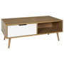 Home Deco Factory Mesa de Centro Bicolor con Cajón 100x50x38 cm