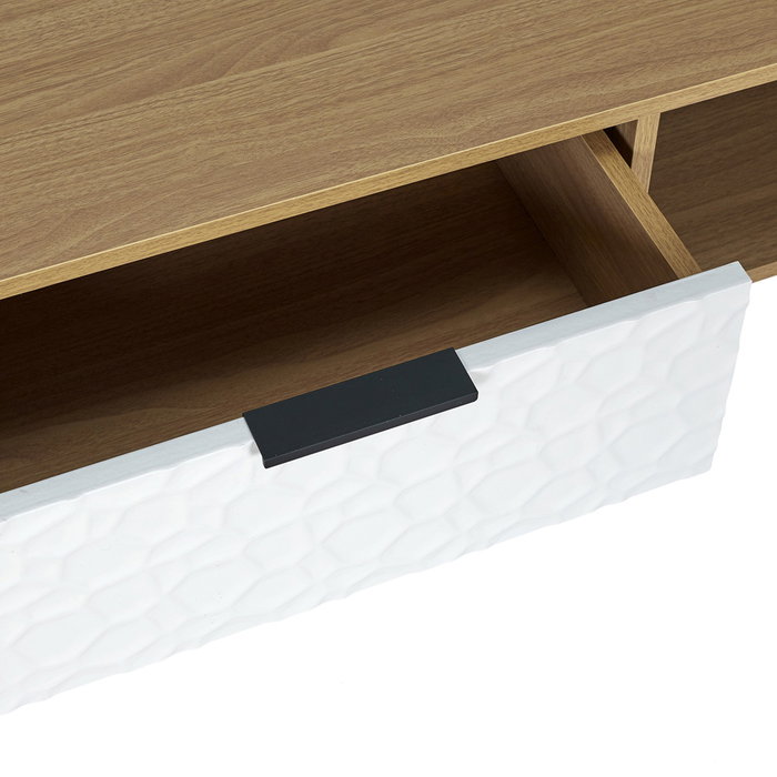 Home Deco Factory Mesa de Centro Bicolor con Cajón 100x50x38 cm