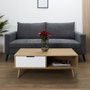 Home Deco Factory Mesa de Centro Bicolor con Cajón 100x50x38 cm