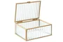 DKD Home Decor Joyero de Cristal y Metal Transparente y Dorado