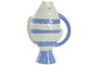DKD Home Decor Jarrón de Gres con Pez, Azul Celeste