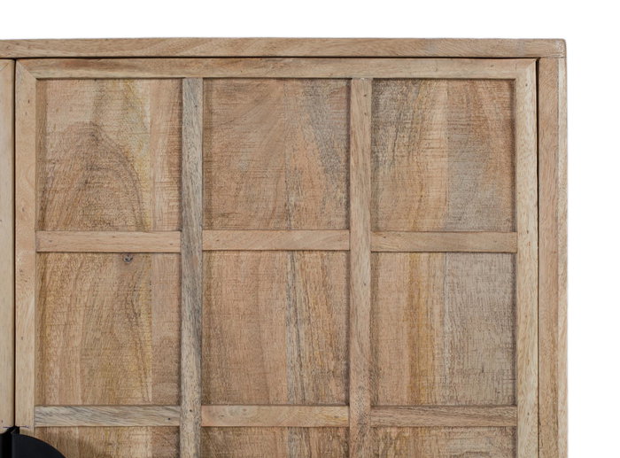 GINER Y COLOMER Aparador de Madera de Mango 4 Puertas, 175 cm de Largo, Acabado Natural, con Patas