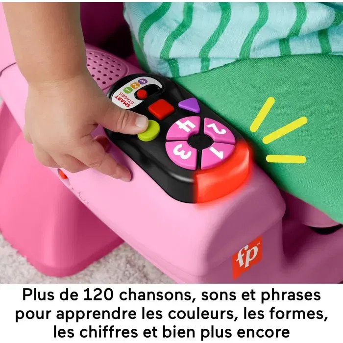 Fisher-Price JFF07 Río y Aprende Silla Electrónica Rosa de Aprendizaje Progresivo para Bebés