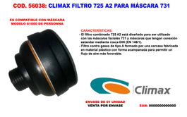 CLIMAX Filtro 725 A2 para Máscara 731