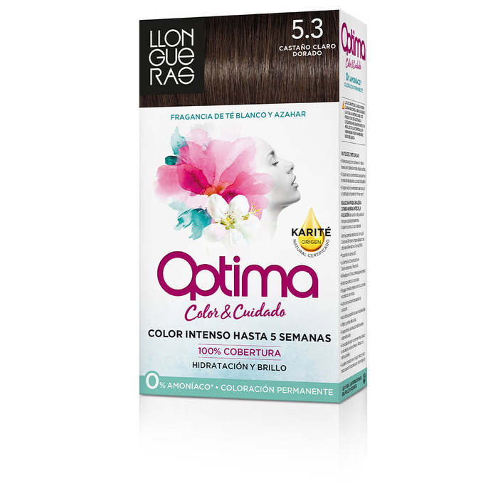 Llongueras Tinte Permanente sin Amoniaco OPTIMA hair colour #5.3 Golden Brown - Cobertura Máxima de Canas, con Aceites Regenerantes Llongueras Tinte Permanente sin Amoniaco OPTIMA hair colour #5.3 Golden Brown - Cobertura Máxima de Canas, con Aceites Regenerantes