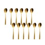 Summa Sinxelo Cuchara Café Satin Oro 140 mm, Acero Inoxidable 18/10, Cubertería (Set de 12)