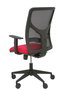 Silla de oficina Motilla con mecanismo Sincro tapizada con Tela color Rojo y malla color Negro. Equipada con lumbar 1D, Brazos 1D y Ruedas 65mm nailon