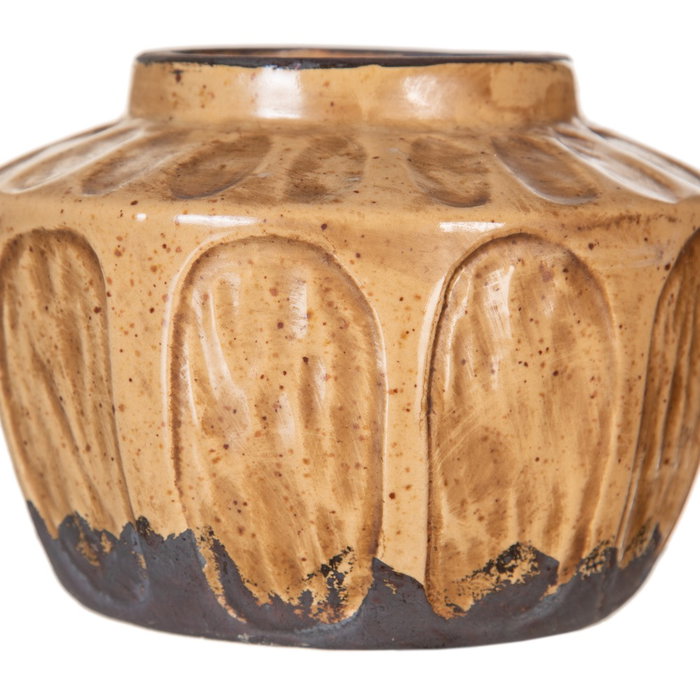 Jarrón Marrón Cerámica Decoración 15 X 15 X 11 cm (Set de 2)