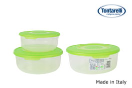 Inde Set de 3 Fiambreras Redondas con Tapa Verde (20 Cajas)