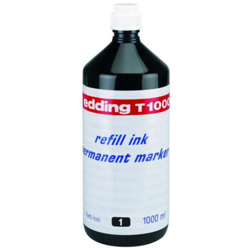 Edding Tinta de Recarga para Marcador Permanente Negro 1 Litro Edding Tinta de Recarga para Marcador Permanente Negro 1 Litro
