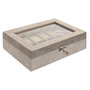 DKD Home Decor Joyero PU MDF Gris Oscuro 29,5x20x8 cm