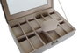 DKD Home Decor Joyero PU MDF Gris Oscuro 29,5x20x8 cm