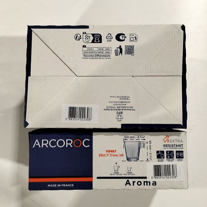 Arcoroc Set de 6 Tazas Aroma de Vidrio Transparente de 22 cl