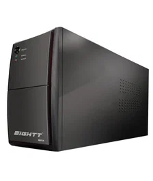 Eightt ES650 - SAI UPS Standby (Offline) 650VA / 0.65 kVA con AVR - Forma de onda senoidal - Entrada 110-240V 50/60Hz - Torre Mini Negra