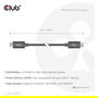 Club 3D Cable USB-C 80Gbps Certificado PD 240W/8K 240Hz 1.2 Metros Acero Inoxidable