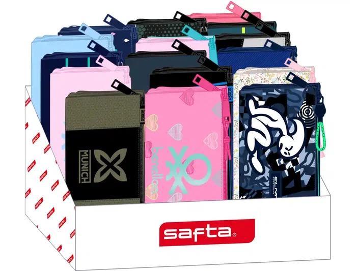Safta Estuche Portatodo Escolar Triple Compartimentos con Cremalleras, Dimensiones 195x315x235 mm Safta Estuche Portatodo Escolar Triple Compartimentos con Cremalleras, Dimensiones 195x315x235 mm