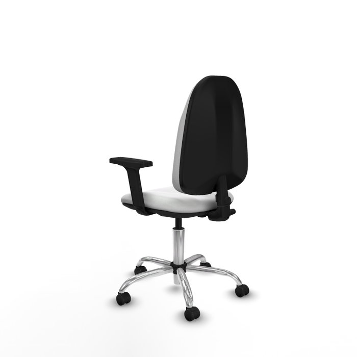 PIQUERAS Y CRESPO Silla de oficina Algarra, Tela Blanca, Base Cromada, Brazos 2D PIQUERAS Y CRESPO Silla de oficina Algarra, Tela Blanca, Base Cromada, Brazos 2D